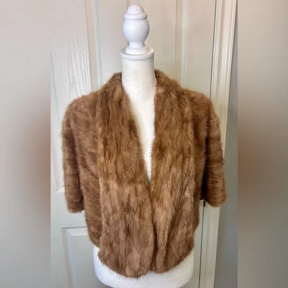🍸”Buffums” Vintage Mink Fur Shrug/Cape Size L/XL - Picture 7 of 16